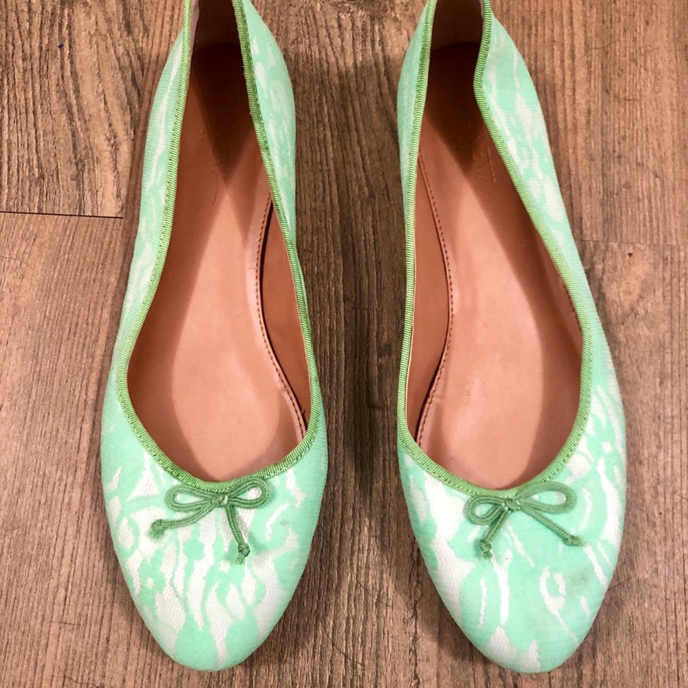 Jcrew Flats Green 9.5